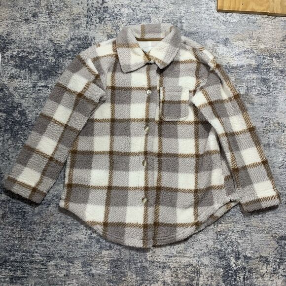 Koolaburra UGG Brushed Back Oversized Sherpa Cozy Shacket Birch Size Small - Picture 2 of 14